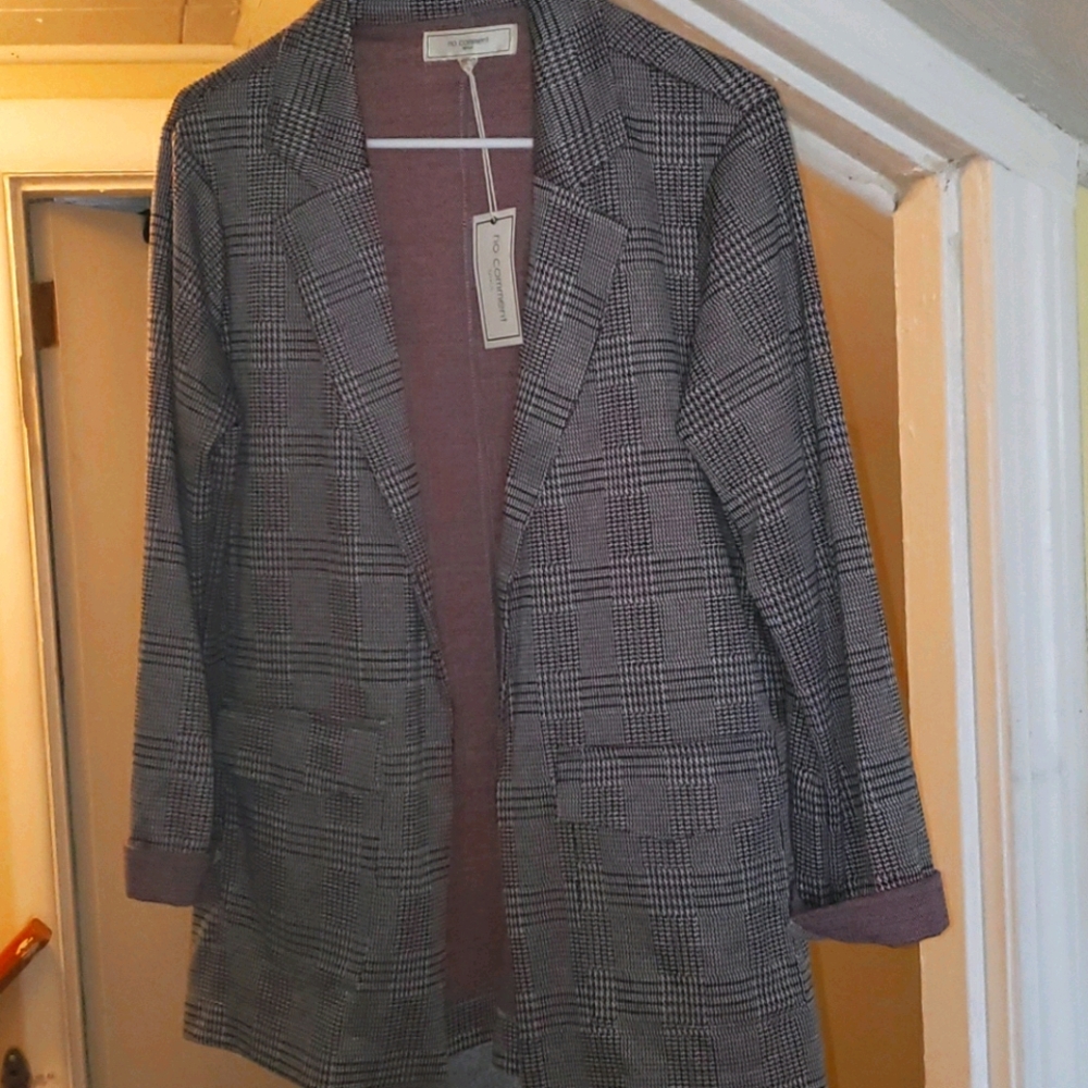 Women's Houndstooth Blazer NWT Large No Comment